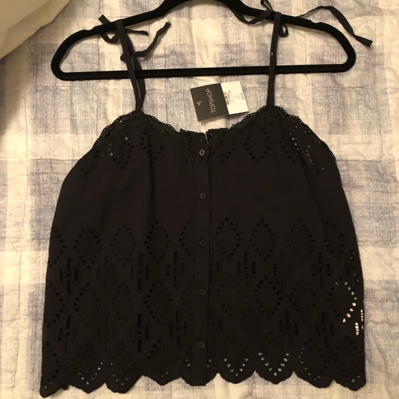 Topshop Broderie Cami Top - Picture 4 of 8